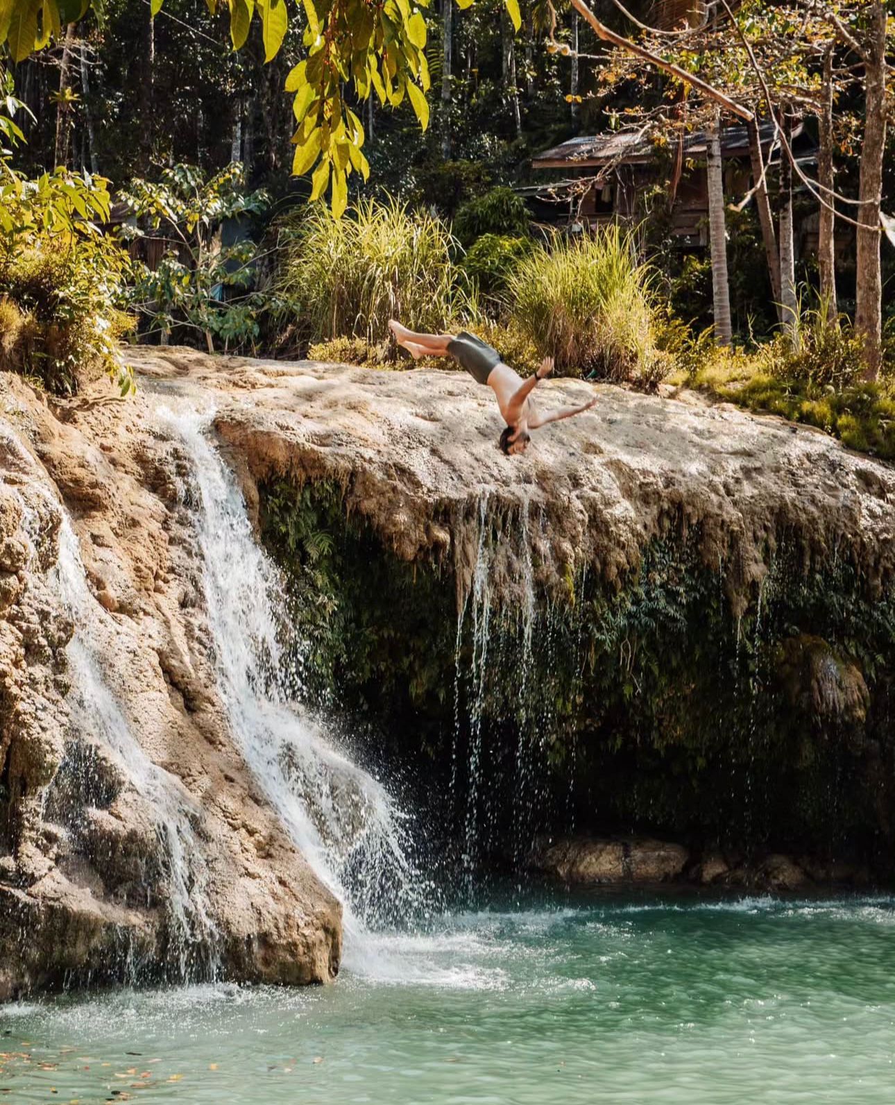 Guest at waterfall